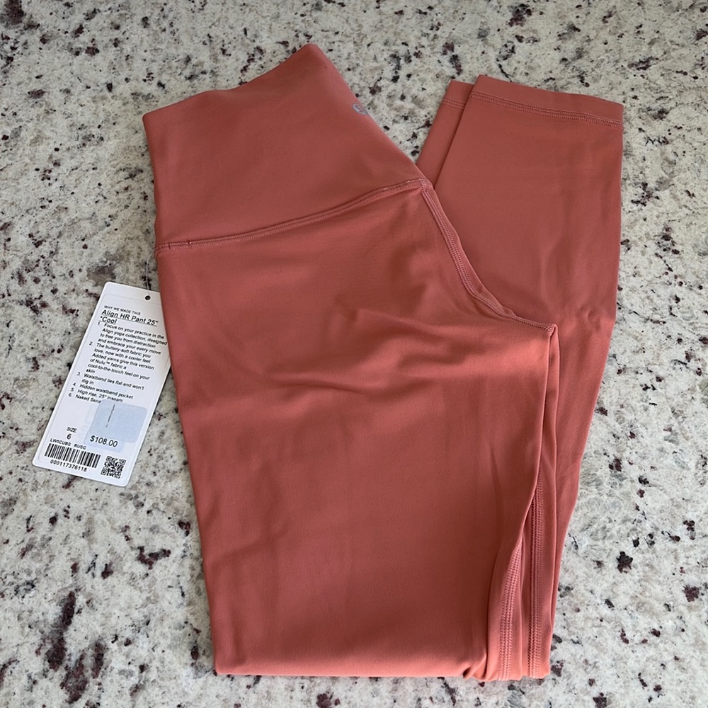 Lululemon rust coral leggings with tags